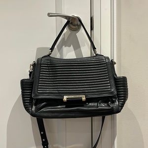 DVF Diane Von Furstenberg Leather Pleated Handle Crossbody Bag